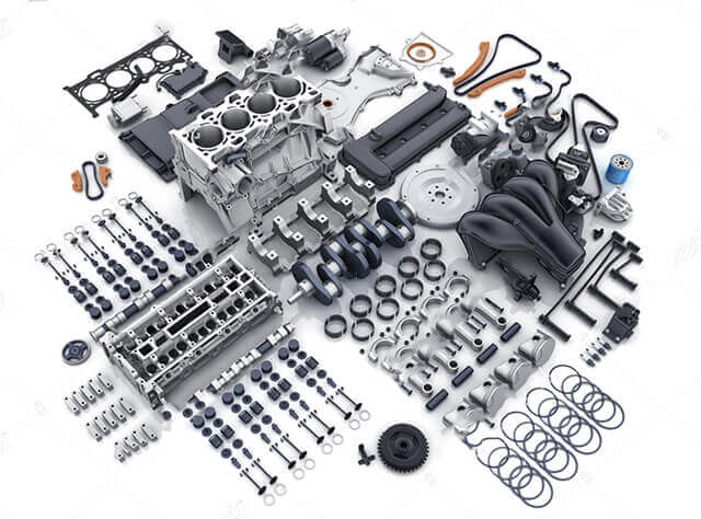 piezas con las partes de las que se compone un motor desguacen430